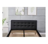 literie_julien Lit avec sommier - Simili PVC Noir 140x190 cm