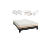 LITERIE - Pack Prêt à dormir LEMAN 140x200 cm - Matelas Mousse hypersoft + Sommier + Accessoires