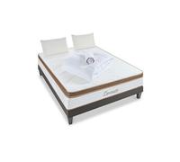 LITERIE - Pack Prêt à dormir ZERMATT 140x200 cm - Matelas Mémoire de forme + Sommier + Accessoires