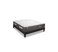 LITERIE - Pack PRIVILEGE 140x200 cm - Matelas Ressorts ensachés + Sommier Bois + Protège matelas anti punaise