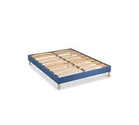 LITERIE - Sommier à lattes en bois LUMIERE 140x190 cm - Coloris Bleu marine - Livré en kit