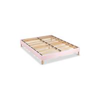 BELLECOUR LITERIE - Sommier à lattes en bois LUMIERE 140x190 cm - Coloris Rose - Livré en kit Rose G