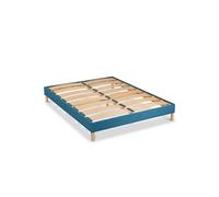 LITERIE - Sommier à lattes en bois LUMIERE 180x200 cm - Coloris Turquoise - Livré en kit