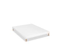 LITERIE - Sommier tapissier CAPUCINE 140x200 cm - Epaisseur 13 cm - Blanc (pieds non inclus)