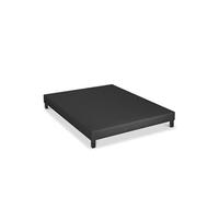 LITERIE - Sommier tapissier CONSTANTINE 140x190 cm - Epaisseur 18 cm - Gris anthracite (pieds non inclus)