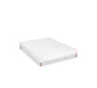 LITERIE - Sommier tapissier CONSTANTINE 90x200 cm - Epaisseur 18 cm - Blanc (pieds non inclus)