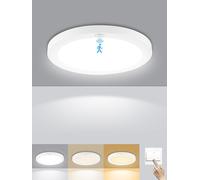 Litglobe Plafonnier LED Detecteur de Mouvement,12W 1200LM Lampe Detecteur de Mouvement Interieur,3000-6000K Plafonnier LED Dimmable,Rond Lampe de Plafond pour Couloir, Balcon, Garage, Cuisine Ø19CM
