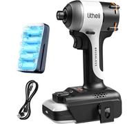 Litheli Visseuse à Chocs sans Fil 20V avec Batterie 2.0 Ah, Visseuse Devisseuse sans Fil Couple 230 Nm, Mandrin 6,35 mm, 3200RPM, pour Visser, Dévisser, Boulonner et Déboulonner sans Effort, LED