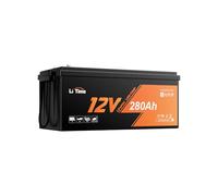 LiTime Batterie LiFePO4 12V 280Ah pour Camping-Car, Caravane, Fourgon, Van | Grande Autonomie, Max. 15000 Cycles, 3584Wh, BMS 200A, Protection Basse Température, Batterie Lithium pour Solaire, Bateau