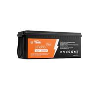 LiTime Batterie Lithium 12V 200Ah avec BMS 200 A pour Camping-Car, Caravane | Grande Autonomie, Max. 15000 Cycles, 2560Wh, Remplacement AGM, Légère, Batterie LiFePO4 pour Fourgon Aménagé, Bateau, Solaire