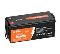 LiTime Batterie Lithium 12V 200Ah pour Camping-Car, Caravane, Fourgon, RV | Grande Autonomie, Max. 15000 Cycles, 2560Wh, BMS 200 A, Remplacement AGM, Légère, Batterie LiFePO4 pour Stockage d'énergie