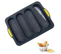 Litoexpe 1 moule à pain anti-adhésif en silicone, moule à mini baguette, plaque de cuisson pour hot-dog, petits pains, gâteaux