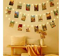 litogo Guirlande Photo, Guirlande Lumineuse Chambre 5M 50 LED Guirlande Lumineuse Photo Avec 30 Photo Clips USB Alimenté Guirlande Led Photo Decoration Interieur pour Accroche Photo, Blanc Chaud