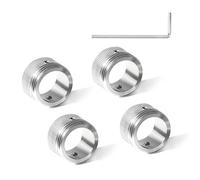 Litorange Lot de 4 adaptateurs de thermostat de radiateur pour Danfoss RA | Adaptateur de soupape de chauffage en acier inoxydable 304, diamètre intérieur 22 mm, pour RA/RA-N, avec 8 vis et 2 clés