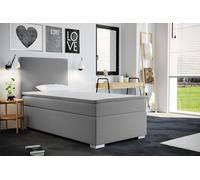 Lits pour adolescents Lit enfant Lit boxspring avec coffre de rangement Surmatelas ICON 100 x 200 cm Gris clair