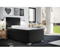 Lits pour adolescents Lit enfant Lit boxspring avec coffre de rangement Surmatelas ICON 70 x 200 cm Noir