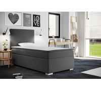 Lits pour adolescents Lit enfant Lit boxspring avec coffre de rangement Surmatelas ICON 90 x 200 cm Gris