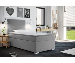 Lits pour adolescents Lit enfant Lit boxspring avec coffre de rangement Surmatelas ICON 90 x 200 cm Gris clair
