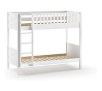 Vipack SCOTT Lit superposé avec 2 surfaces de couchage 90 x 200 cm, incl. sommier à lattes et échelle, finition en pin laqué blanc