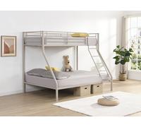 Lits superposés - 90 et 140 x 190 cm - Acier ? Beige - ELEVATIO III