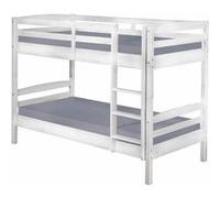 Lits Superposés 90x190cm + Sommiers Bois Massif Vernis Blanc - ALASKA - ALTOBUY Blanc G