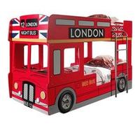 SOHO - Lits Superposés 90x200cm Style Bus Londres avec Leds