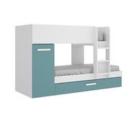 Rimobel Tom Lit superposé en mélamine, R.Gris/émeraude, Double