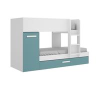 Rimobel Tom Lit superposé en mélamine, R.Gris/émeraude, Double