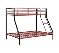Lits superposés ELEVATIO IV - 90 et 140 x 190 cm - Acier - Noir et rouge