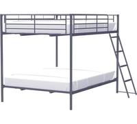 Lits superposés métal, Gris foncé, 2 x 140 x 190 cm, Sommiers inclus, ALICE