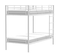 Lits superposés métalliques séparables - Blanc - Boxspring inclus - 2 x 90 x 190 cm - ALICE