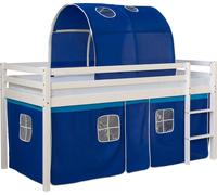 Lits superposés mezzanine Échelle Tunnel Pin Massif Rideau Bleu 90x200