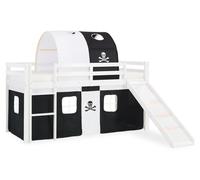 Lits superposés mezzanine Glissore Tunnel Sac Pin Rideau Pirate Noir 90x200