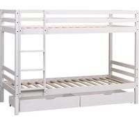Lits superposés pour enfants 190x90cm blanc avec tiroirs AMBRE
