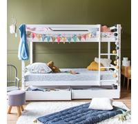 Lits superposés pour enfants 190x90cm blanc avec tiroirs AMBRE
