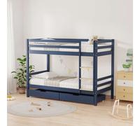 Lits superposés pour enfants 190x90cm bleu foncé avec tiroirs AMBRE