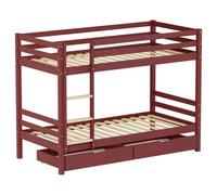 Lits superposés pour enfants 190x90cm terracotta avec tiroirs AMBRE