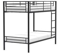 Lits superposés séparables 2 x 90 x 190 cm en métal - Noir - Sommiers inclus - ABBY