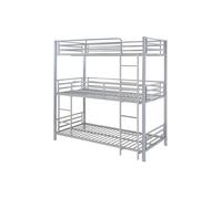 Vente-unique Lit superposé triple ELOUAN III 3 x 90 x 190 cm Métal Argent