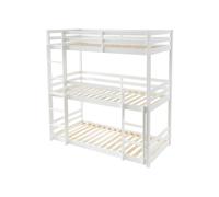 Lits superposés triple - 3 x 90 x 200 cm - Pin - Blanc - VAGAR