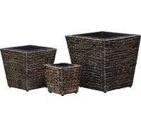 Lits surélevés 3 pcs Jacinthe d'eau Marron