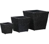 Lits surélevés 3 pcs Jacinthe d'eau Noir