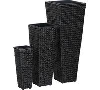 Lits surélevés 3 pcs Jacinthe d'eau Noir