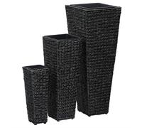 Lits surélevés 3 pcs Jacinthe d'eau Noir