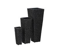 vidaXL Bac à fleurs 3 pcs. Jacinthe d'eau Noir