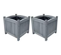 Lits surélevés de jardin 2 pcs 30x30x30 cm Bois de sapin massif Gris G