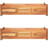 Lits surélevés de jardin 2 pcs Bois d'acacia 100x30x25 cm