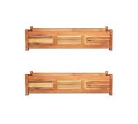 vidaXL Plateaux de jardin 2 pcs. Bois d'acacia 100x30x25 cm