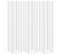 Lits surélevés en gabion 3 pcs 30x30x150 cm Fer
