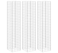 Lits surélevés en gabion 3 pcs 30x30x200 cm Fer